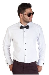 Elegant White French Cuff Dress Shirt