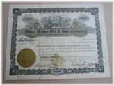 White Plains Oil and Gas Company 1918 Stock Certificate - Oklahoma Vintage