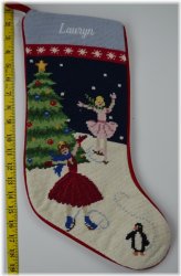 Frosty Skaters Needlepoint Stocking - Personalized