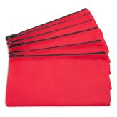 Red Zipper Deposit Bags by DALIX (Pack of 6)