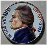 2004 Colorized Obverse Only Nickel