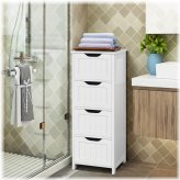 White Free Standing Bathroom Storage Cabinet