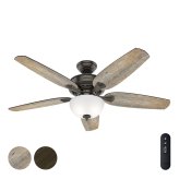 Nobel Bronze Ceiling Fan with Light and Remote by Hunter