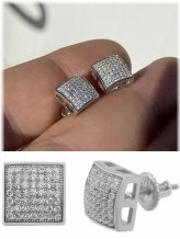 Sterling Silver CZ Stud Earrings