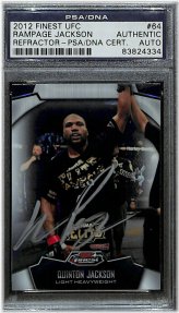 Rampage Jackson 2012 Topps Finest UFC Refractors Autographed Card