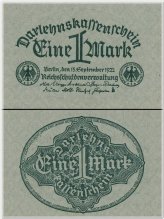 Weimar Republic 1 Mark Paper Note