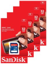 SnapPack Memory Bundle - 4 SanDisk 32GB Flash Cards