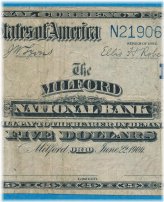 Milford National Bank $5.00 1902 Large Size Note