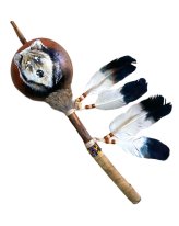 Wolf Spirit Gourd Rattle