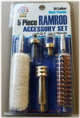 Ramrod Accessory Set - 50 Caliber, 5 Piece, 10x32 Threads