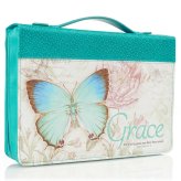 Teal Butterfly Grace Bible Cover