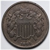 1864 Two Cent Piece XF E245 TER