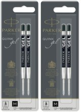 Parker Gel Pen Refills - Black, 0.7mm - Pack of 2 Sealed Packs