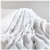 Tie Dye Faux Fur Throw Blanket - Light Gray