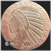 Copper Incuse Indian Round