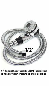 Chrome Sprayer Hose and Head for Salon Shampoo Bowls