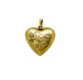 Brass Heart Swirl Burst Charm