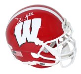 Badgers Red Schutt Mini Helmet Autographed by Derek Watt