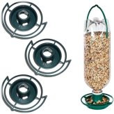 Soda Bottle Bird Feeder Trio with Wild Seed Platform and Hanging Kit