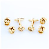 Gold Knot Cufflinks and Studs Set