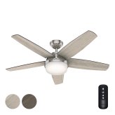 Brushed Nickel Contemporary 52" Fan with Light and Remote