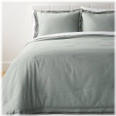 Double Flange Merrow Stitch Comforter & Sham Set in Light Teal