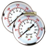 Hydraulic Pressure Gauge - 2" Face, Back Mount, 0-300 PSI