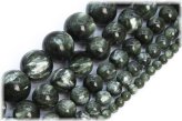 Ink Green Seraphinite Round Beads
