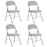 Gray Stackable Folding Chairs Set
