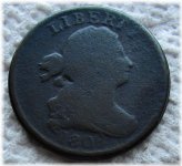 1808 Draped Bust Half Cent - Rare Date Type Coin in VG Condition