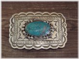 Southwestern Turquoise Silver Belt Buckle
