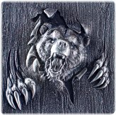 Korea Furious Beasts Series Grizzly Bear Antiqued Silver Stacker