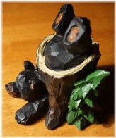 Black Bear Hideaway Figurine