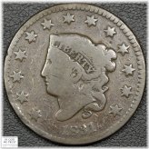 Copper Coronet Matron Head Large Cent - 1831 LL Variety