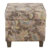 Floral Lift-Top Storage Ottoman