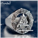 Norse Valknut Steel Ring