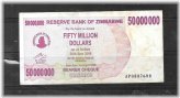 Zimbabwe 2008 $50 Million Banknote