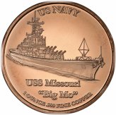 Historic Vessel Copper Round - 1 oz