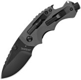 Black Drop Point Folding Knife with Screwdriver