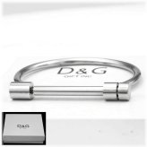 Steel Charm Bangle Bracelet