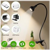 FlexiGlow USB Clip Lamp - Bright LED Reading Light for Bedside, Desk, and Table