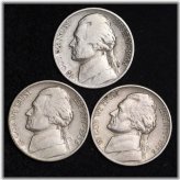 1938 Jefferson Nickel Set - Good/VG Condition (3 Coin Lot)