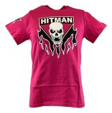 Pink Single-Sided Bret Hart T-Shirt for Men