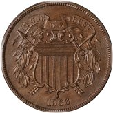 1866 Gem Proof Two Cent Piece