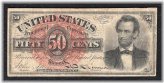 Lincoln 50 Cents Fourth Issue Fractional Currency Note (Very Fine)