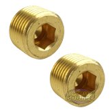 Brass NPT Thread Pipe Plugs with Allen Head (2-Pack)