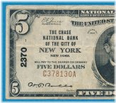 The Chase National Bank $5.00 1929 Note