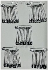 Silver Tone Jumbo Safety Pins (2 Inches)