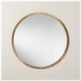 Brass Pleated Round Antique Wall Mirror