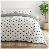 Gray Polkadot Reversible Duvet Set